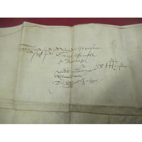 1294 - Indenture 19th Sept. 1599, ' R.Smith to Rd Dawson Conveyance of Sandbody' with wax seal