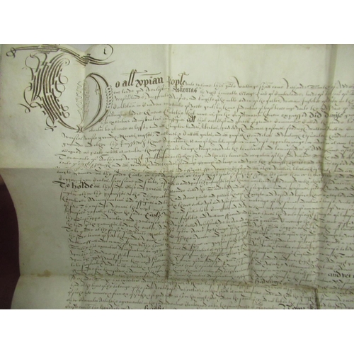 1294 - Indenture 19th Sept. 1599, ' R.Smith to Rd Dawson Conveyance of Sandbody' with wax seal