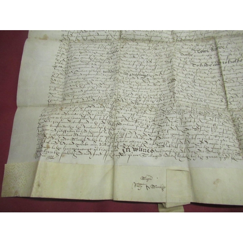 1294 - Indenture 19th Sept. 1599, ' R.Smith to Rd Dawson Conveyance of Sandbody' with wax seal