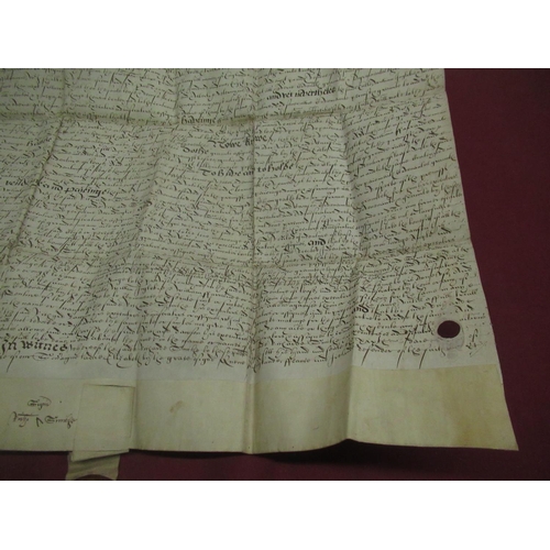 1294 - Indenture 19th Sept. 1599, ' R.Smith to Rd Dawson Conveyance of Sandbody' with wax seal