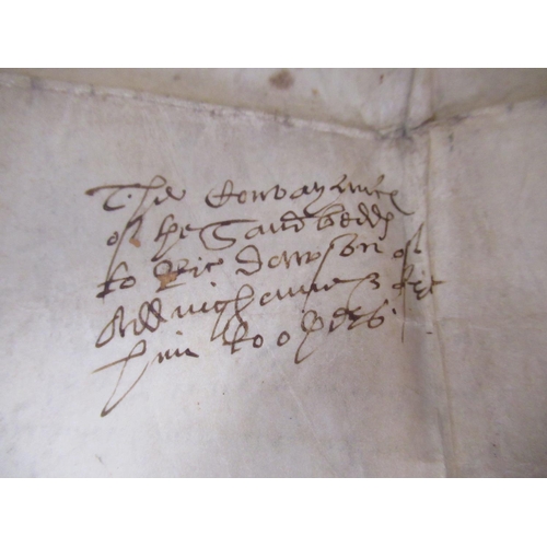 1294 - Indenture 19th Sept. 1599, ' R.Smith to Rd Dawson Conveyance of Sandbody' with wax seal