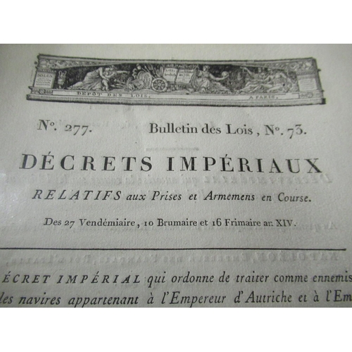 1318 - Circa 1800 Bulletin Des Lois No.73 Decrets Imperiaux Relatifs aux Prises et Armemens en Course, issu... 