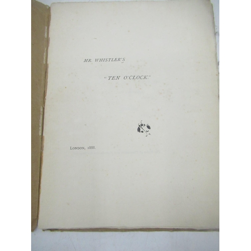 1321 - Mr Whistler's 'Ten O'Clock' 1888, Printed by Spottiswoode and Co. paperback