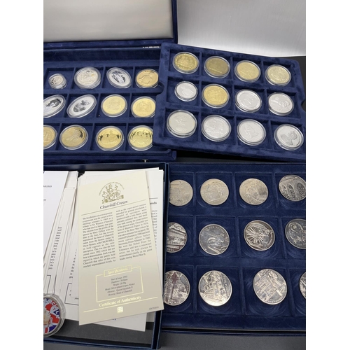 1087 - Westminster Collection The Silver Commemorative Coin Collection H.M. Queen Elizabeth and The Queen M... 