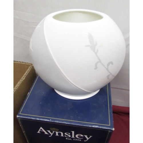 1104 - Aynsley Sense flower vase, Murano style glass bowl, silver-plated Cockerel, partial Price Kensington... 