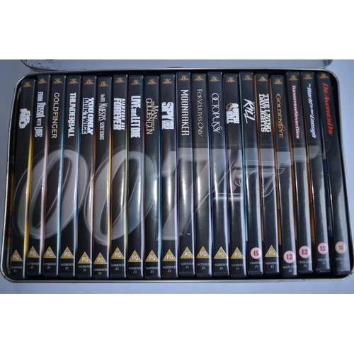 792 - A cased collection of James Bond 007 DVDs in presentation tin by MGM. 20 films upto and including Di... 