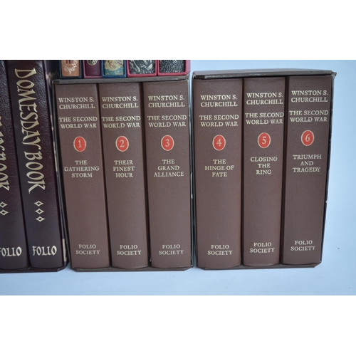 793 - A collection of Folio Society books, with slip cases:
Winston Churchill 1-6, The Highland Clearances... 