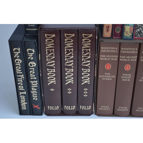 793 - A collection of Folio Society books, with slip cases:
Winston Churchill 1-6, The Highland Clearances... 