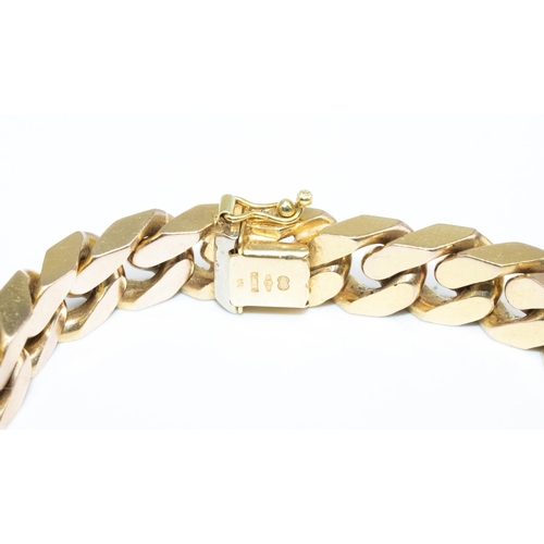 1001 - 9ct yellow gold identity bracelet, stamped 375, L21cm, 75.1g