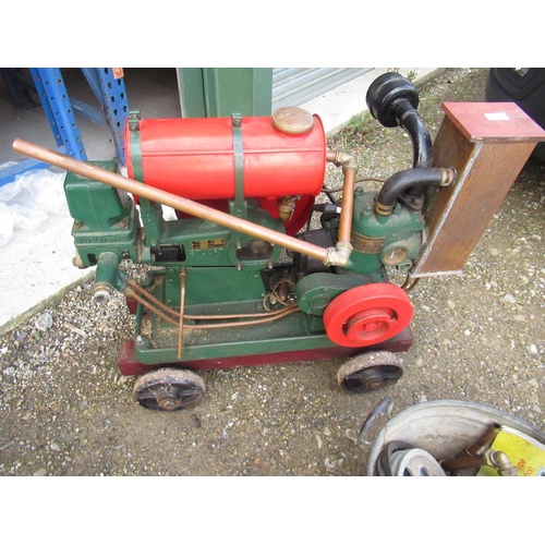 1143 - Stuart Turner ltd Type A6R2 stationary engine with galvanised bucket containing spares