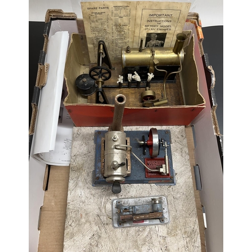 1142 - Wilesco single cylinder stationary engine with sawbench accessory and a Mersey Model co ltd 53 PR si... 