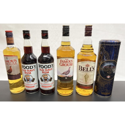 711 - 2x 70cl Wood's one hundred Old Navy Finest Demerara Cane rum, Export Strength, 1l bottle The Famous ... 