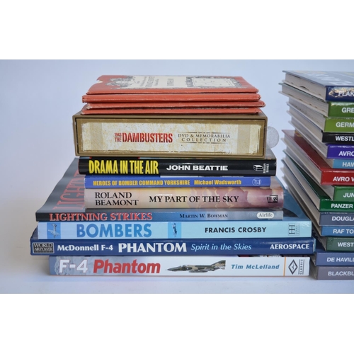 796 - A collection of mostly aviation related reference books including F-4 Phantom by Tim Mclelland (hard... 