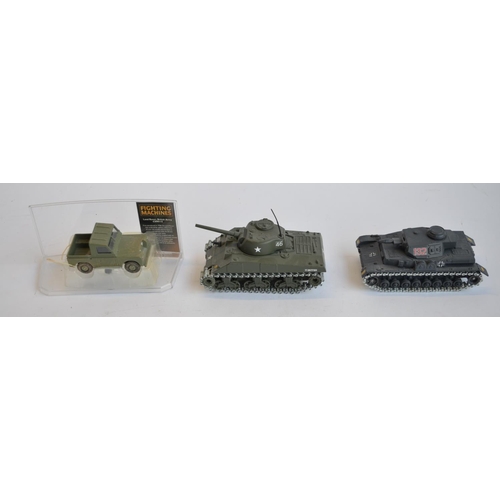 809 - A collection of mostly boxed 1/50 die-cast tank models, by Corgi, Solido, Victoria, Atlas Editions e... 