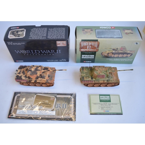 809 - A collection of mostly boxed 1/50 die-cast tank models, by Corgi, Solido, Victoria, Atlas Editions e... 