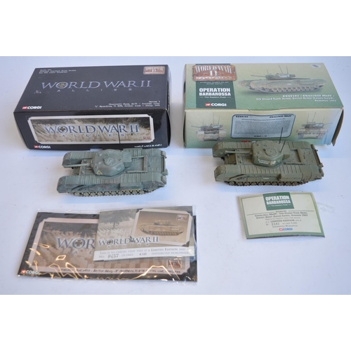 809 - A collection of mostly boxed 1/50 die-cast tank models, by Corgi, Solido, Victoria, Atlas Editions e... 