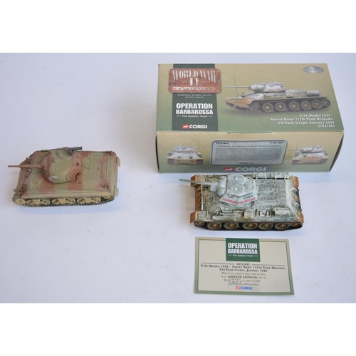 809 - A collection of mostly boxed 1/50 die-cast tank models, by Corgi, Solido, Victoria, Atlas Editions e... 