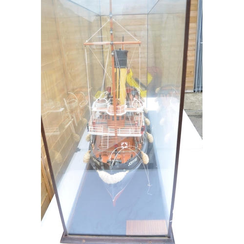 753 - large scale cased static wooden model of the Newcastle registered Tyne Tug 