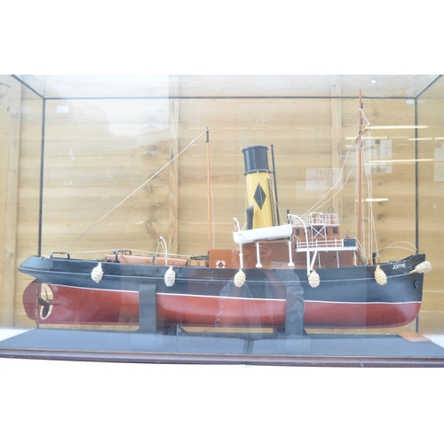 753 - large scale cased static wooden model of the Newcastle registered Tyne Tug 