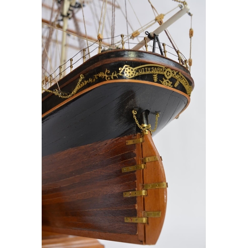 754 - A 1/84 scale full hull model of the tea clipper Cutty Sark. Hand made in wood. Overall length approx... 