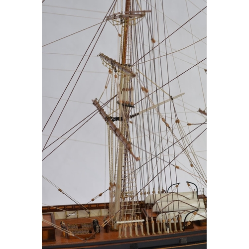 754 - A 1/84 scale full hull model of the tea clipper Cutty Sark. Hand made in wood. Overall length approx... 