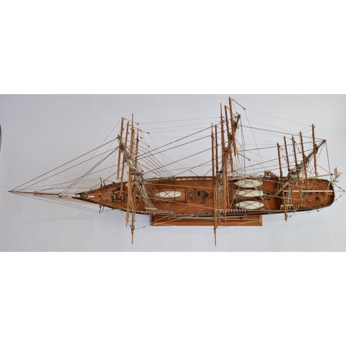 754 - A 1/84 scale full hull model of the tea clipper Cutty Sark. Hand made in wood. Overall length approx... 