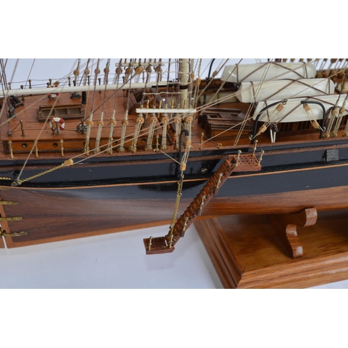 754 - A 1/84 scale full hull model of the tea clipper Cutty Sark. Hand made in wood. Overall length approx... 