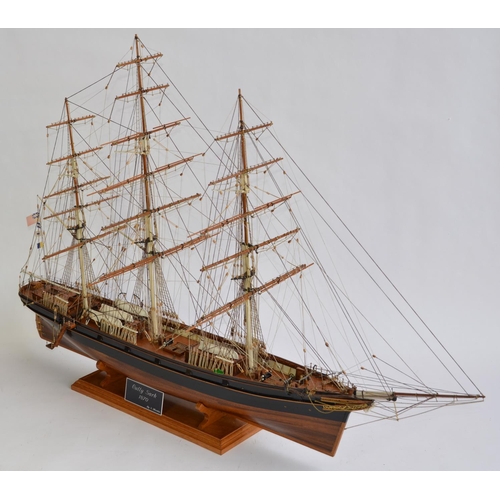 754 - A 1/84 scale full hull model of the tea clipper Cutty Sark. Hand made in wood. Overall length approx... 