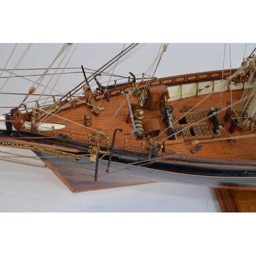 754 - A 1/84 scale full hull model of the tea clipper Cutty Sark. Hand made in wood. Overall length approx... 