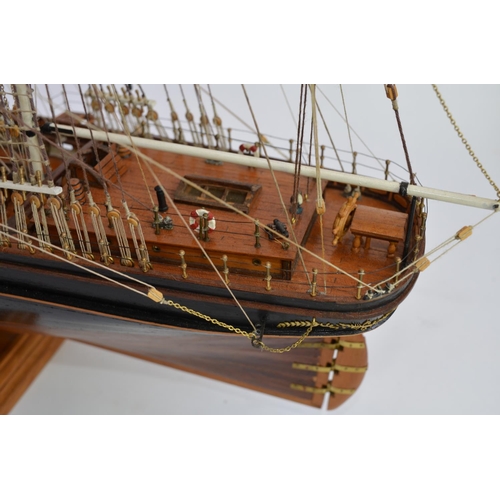 754 - A 1/84 scale full hull model of the tea clipper Cutty Sark. Hand made in wood. Overall length approx... 