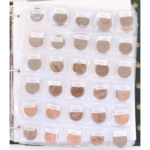 80 - Folder of collated GB decimal coinage, denoms. half penny through 20p, date range 1971 through 2016 ... 