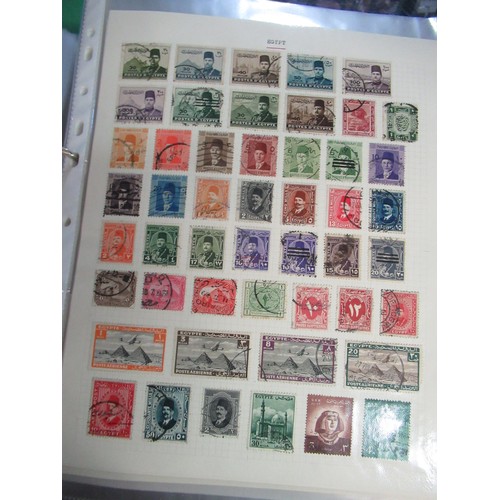 87 - World stamps postal used including Cuba, Ecuador, Greece, Japan etc, in black A4 lever arch file