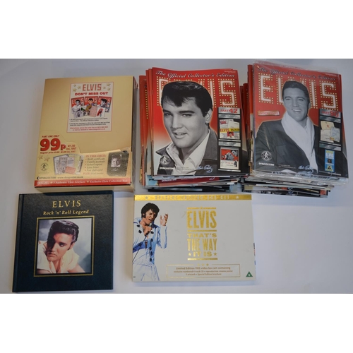 829 - A collection of Elvis Presley memorabilia including an almost complete set of DeAgostini 