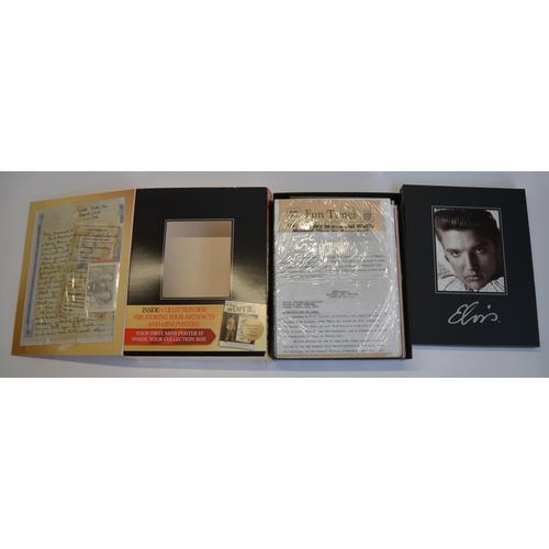 829 - A collection of Elvis Presley memorabilia including an almost complete set of DeAgostini 