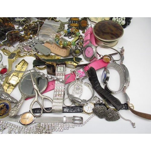 64 - Large collection of fashion watches including Citron, Figaro, Mezzo etc. and a collection of costume... 