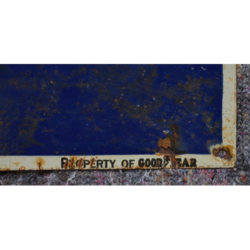 1071 - An enameled steel plate advertising sign for Goodyear. W63.7xH50.9cm