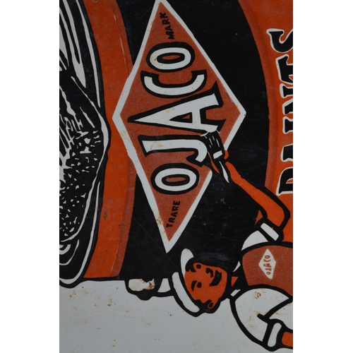 1079 - An enameled steel plate advertising sign for Ojaco Paints, Oliver Johnson & Co, Providence, RI. W43.... 