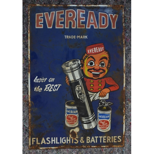 1080 - An enameled steel plate advertising sign for Eveready 