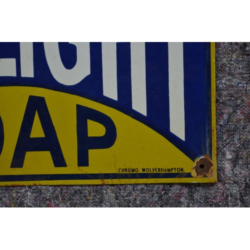 1081 - An enameled steel plate advertising sign for Sunlight Soap. W48xH27.1cm