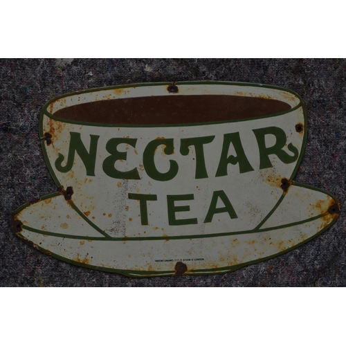 1082 - An enameled steel plate advertising sign for Nectar Tea. W53.7xH31.8cm