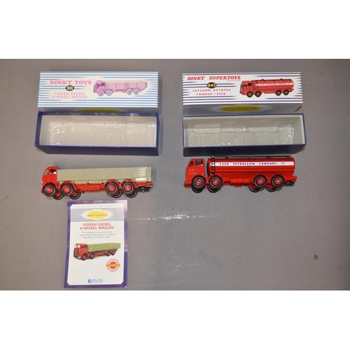 845 - Seven boxed modern Dinky/Atlas Editions die-cast vehicles, 2 vintage Matchbox Scammell mobile cranes... 