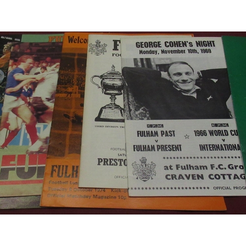 869 - Withdrawn - Fulham Football Club programmes from the following seasons 1966-67(x3),68-69(x2), George... 