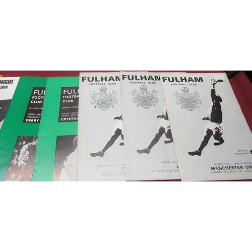 869 - Withdrawn - Fulham Football Club programmes from the following seasons 1966-67(x3),68-69(x2), George... 