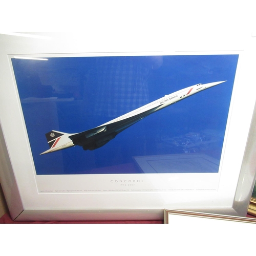 440 - Concorde 1976 - 2003 framed colour prints, W58cm H42cm, Richard Demarco monochrome print depicting s... 