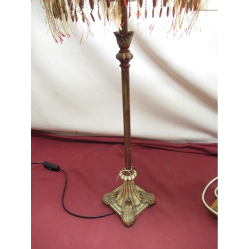 686 - Late 20th century golden oak 'Yorkshire oak style' table lamp with turned column on square base (hei... 