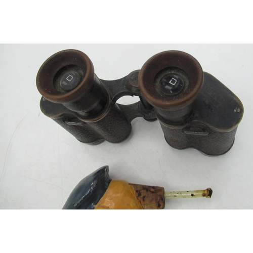 698 - Carl Zeiss Jena Telact 8 x binoculars, serial number 284448, (some optical damage), shrapnel fragmen... 