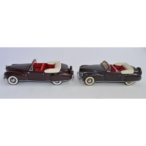 1164 - 2 unboxed 1/24 Franklin Mint 1942 Lincoln Zephyr die-cast model cars. One excellent condition, the o... 