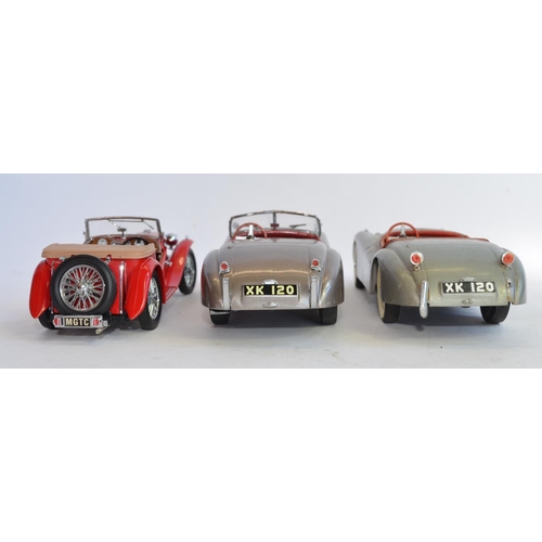 1171 - 3 1/24 Franklin Mint die-cast model cars, no boxes/paperwork:
A 1948  MGTC Roadster in near mint con... 