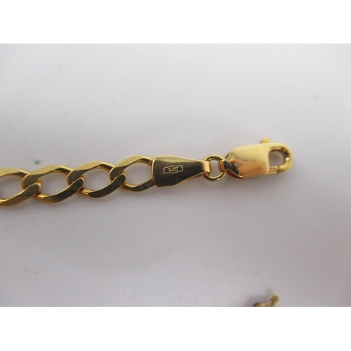 1095 - 9ct yellow gold flat curb link bracelet, stamped 375, and two other 9ct yellow gold bracelets gross ... 