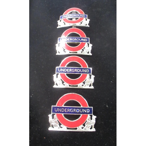 1209 - London Underground enamel silver surround cap badges W54mm, London (4)